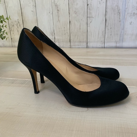 kate spade Shoes - Kate Spade Black Satin Heels Size 8.5